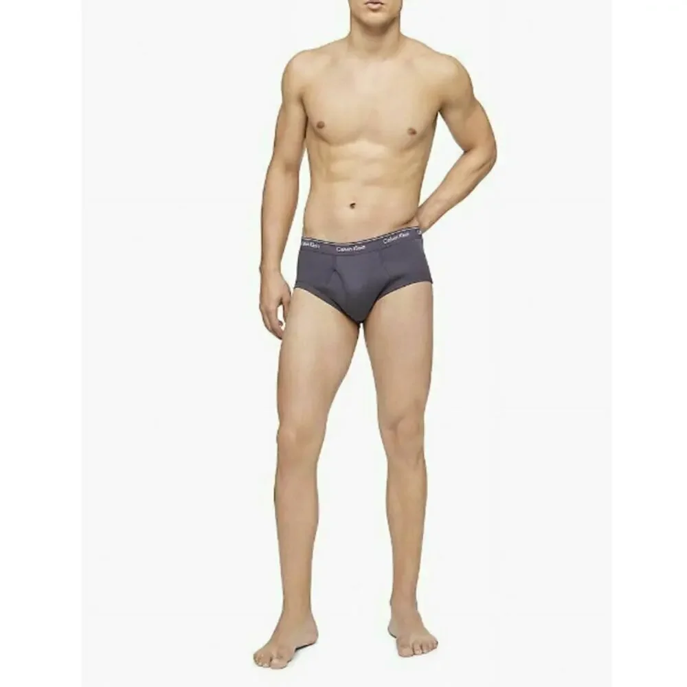 Calvin Klein Men's Black Cotton Classic Fit Brief Underwear Size XL Pack of 2